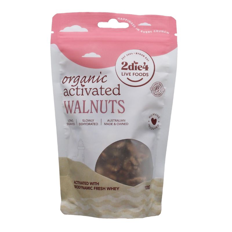 Organic Activated Walnuts 100g Front | 2die4livefoods